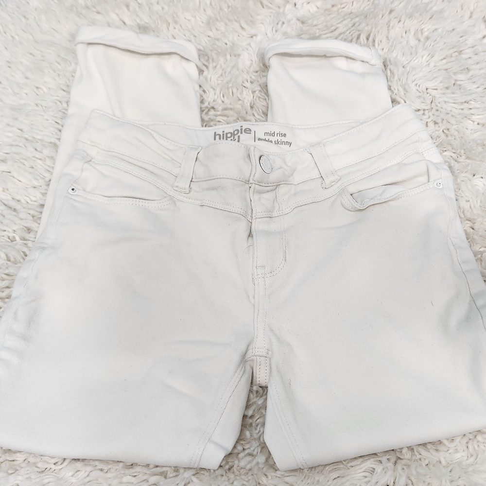 Hippie Girl White Skinny Jeans, Size 14